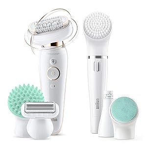 Braun Silk-épil 9 Flex 9-300 Beauty Set - Epilator for Women with Flexible Head for Easier Hair Removal, White/Gold