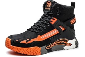 ORISTACO Work Safety Crew Boots Lightweight Breathable Industry Construction Steel Toe Sneakers