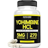 Yohimbine HCL 5mg for Men and Women (270 Capsules) More Potent Than Yohimbe Bark Powder - Quality Guarantee - Third Party Tested for Potency & Purity - Vegan, Gluten Free & Non-GMO - USA Made