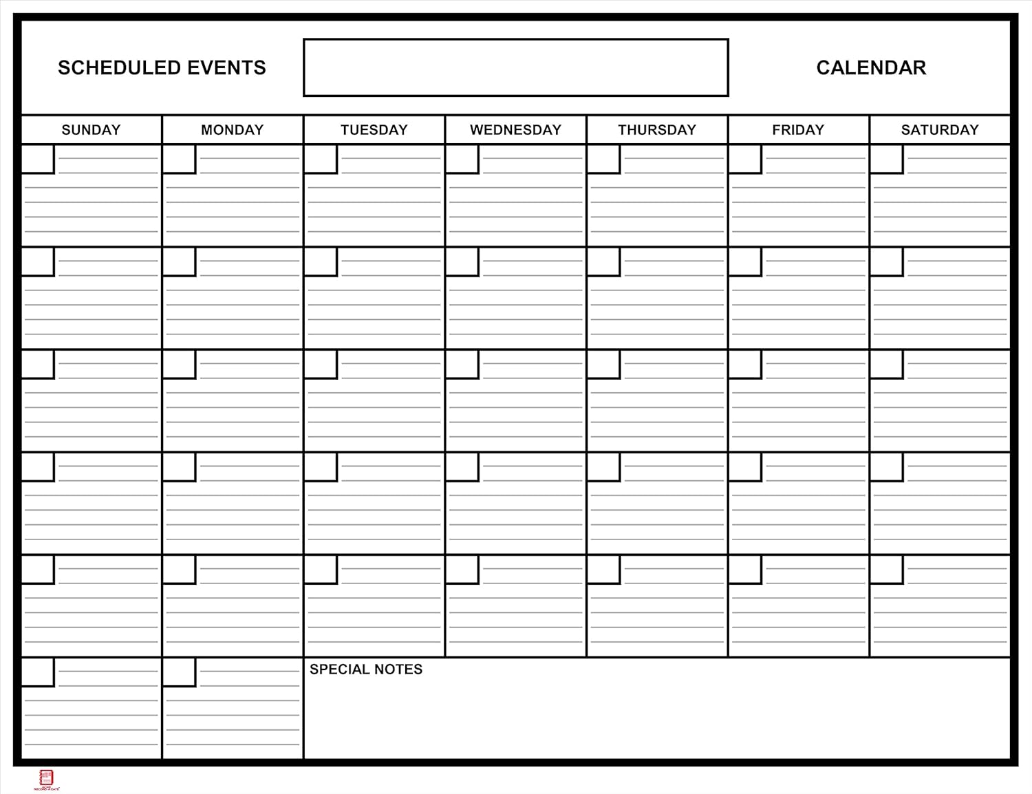 Whiteboard Dry Erase Monthly Calendar 2' x 3' Flexible Durable Sheet Material - Best for Goals Current Events By Acme Record A Date Offer Easy to Install Stick or Tack for Home School Business : Office Products