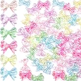 YALOJE 150pcs Colorful Acrylic Bow Beads, Mini Cute Bowknot Bead for Jewelry Making, Decorative Accessories for DIY Crafts, Bracelet, Necklace, Earring