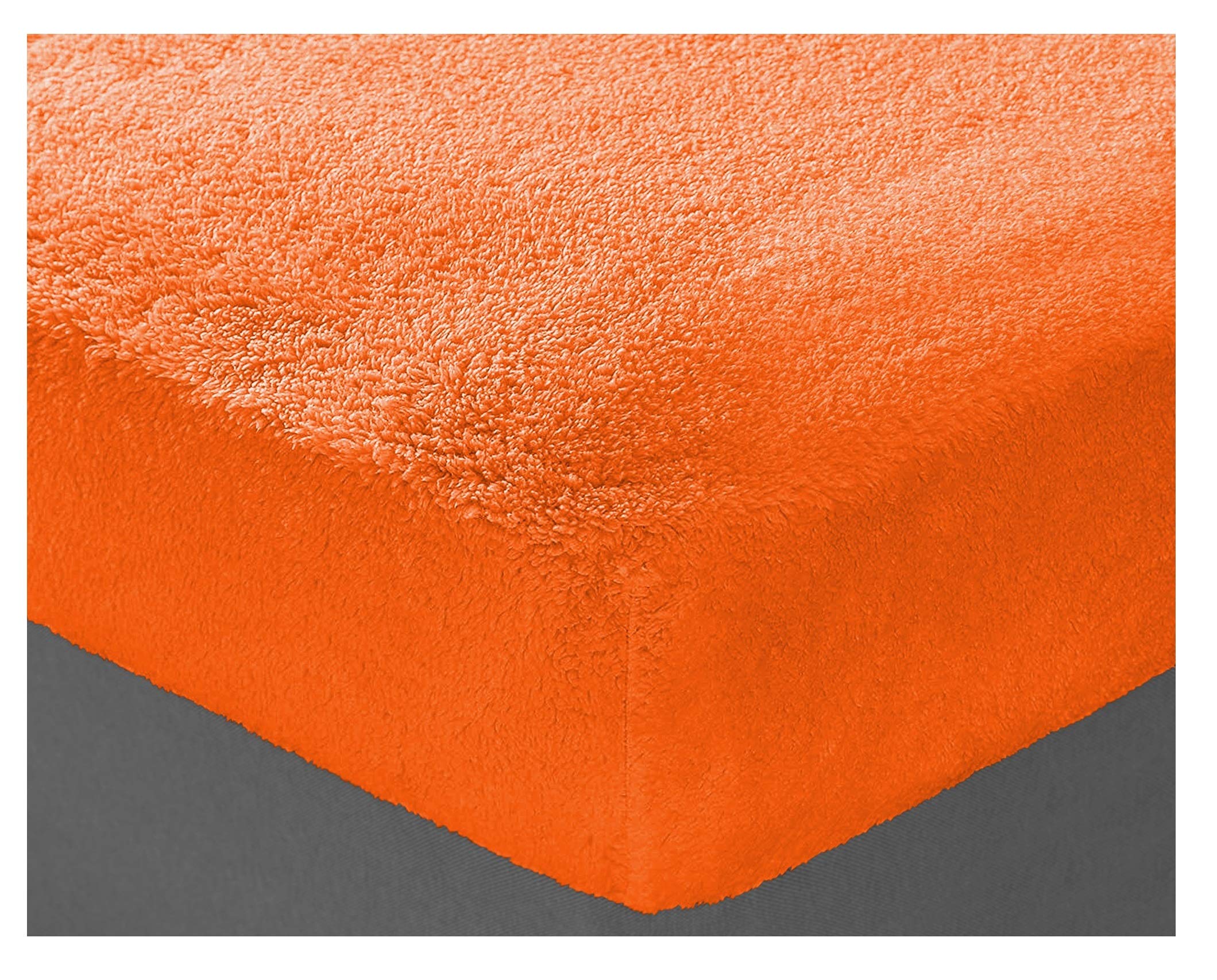 Glamptex Deep 30CM Teddy Bear Fur Sherpa Fleece Fitted Sheet, Single Double King Super (Orange, Double) — image 1