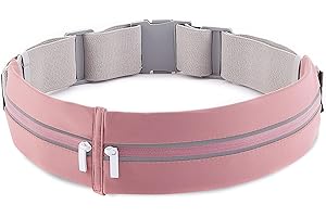 VODOZAVA unning Belt, Belt Bag for Women, Phone Holder for Running, Reflective Belt Pouch for Running,Workout Hiking Waist Bag Adjustiable Waist Sizes(19"-55") (2Mauve)