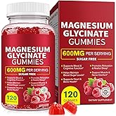 Magnesium Glycinate Gummies 600MG, High Absorption Magnesium Supplement for Women, Men and Kids - Muscle Support | Sleep, Focus & Relaxation | Sugar Free | Vegan | 120 Chews