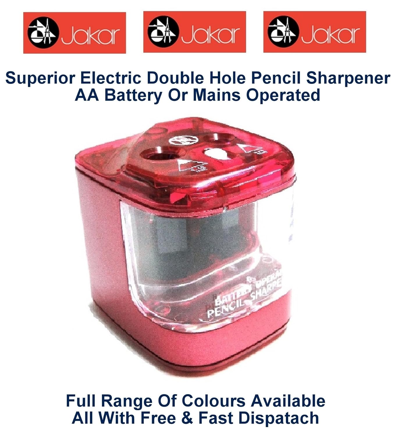 Jakar Rosa Eléctrico Agujero Doble Sacapuntas Color Sobremesa Batería O Principal Accionable