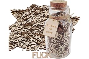 Jar of Fucks,Wooden Letters Fucks to Give,Give a Fuck Into Bad Mood Vent,Fuck Cut Alphabet Wooden Cut Postcard,Fuck Cutouts L