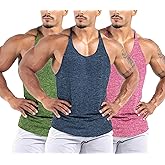 Men's Bodybuilding Stringer Tank Tops Workout Gym Shirt Y-Back Muscle Fitness Athletic Stretch Quick Dry Top
