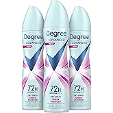Degree Advanced Antiperspirant Deodorant Dry Spray 72-Hour Sweat and Odor Protection Sheer Powder Deodorant Spray For Women With MotionSense Technology 3.8 oz, Pack of 3