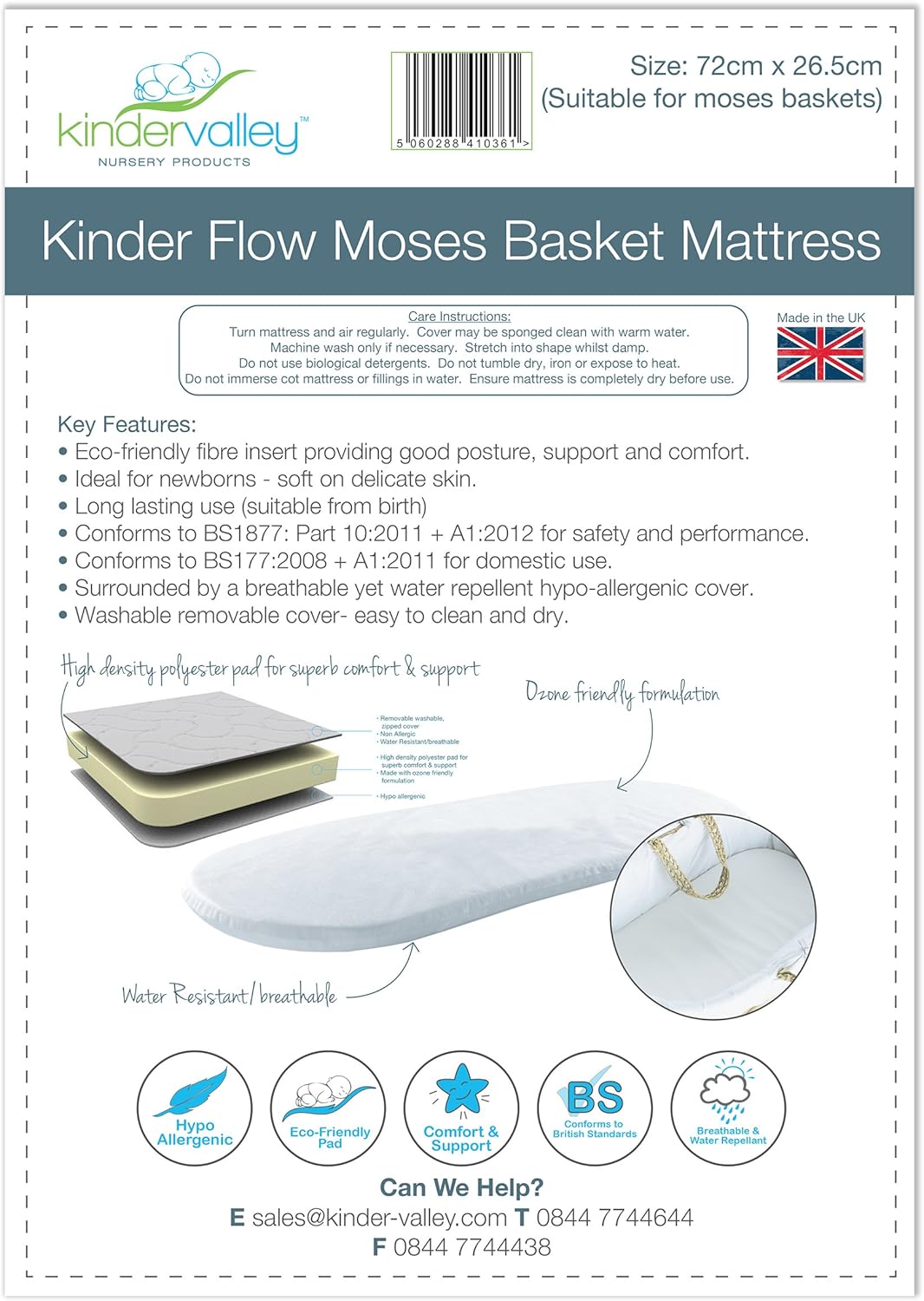 moses basket mattress 72 x 26.5