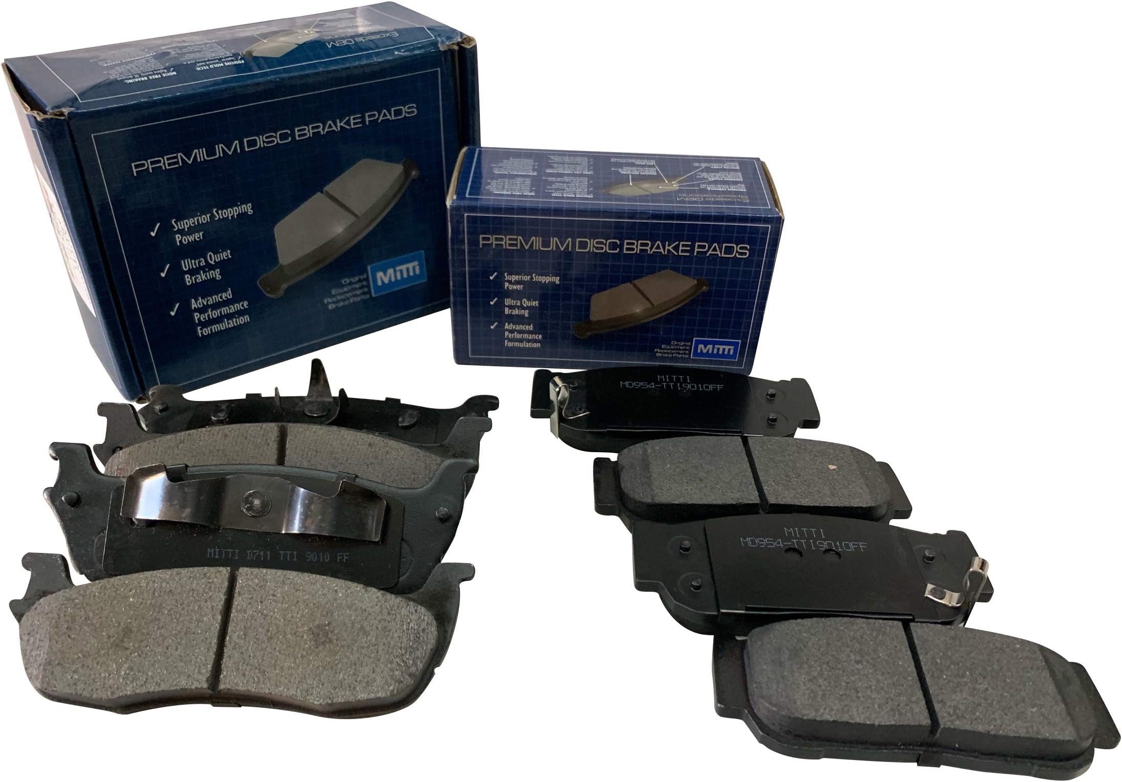FRONT + REAR Mitti Brake Pads 2 Sets Compatible with Dodge Charger, Challenger, Magnum SRT8