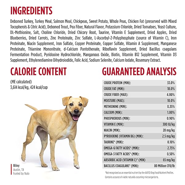 NULO FREESTYLE ADULT DRY DOG FOOD – TURKEY & SWEET POTATO, PREMIUM GRAIN FREE DOG FOOD WITH PROBIOTICS FOR HEALTHY GUT, SKIN AND COAT, NATURAL HIGH PROTEIN KIBBLE FOR SMALL, MEDIUM, LARGE BREEDS, 6LB
