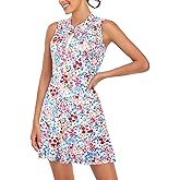 Cucuchy Style Womens Polo Tennis Golf Dresses with Shorts Sleeveless Zip Up Athletic Dress