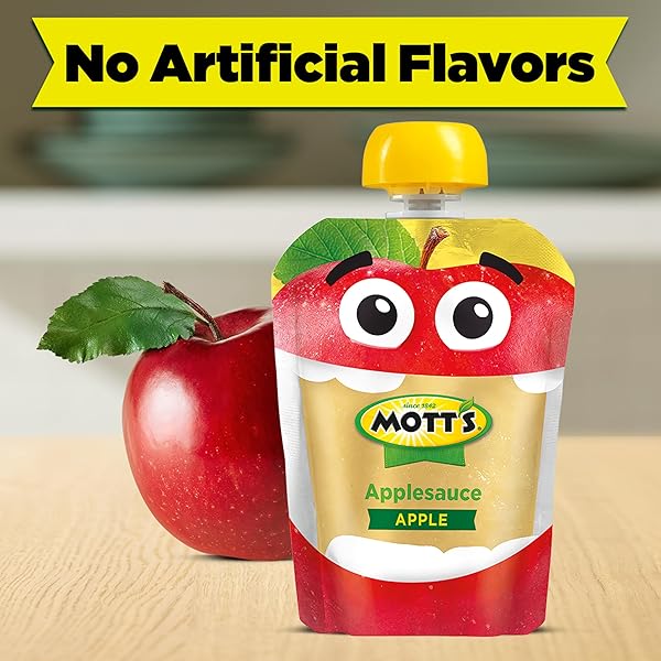 MOTT’S ORIGINAL APPLESAUCE, 3.2 OZ CLEAR POUCHES, 12 COUNT