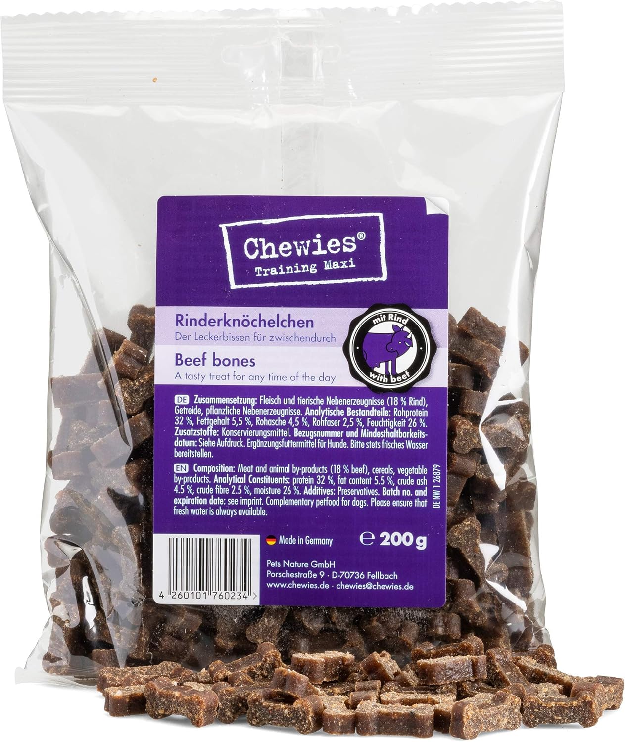 Chewies Dog Treats Maxi Mix 1 Beef, Pansen & Poultry Ankle Training, 3 x 200 g, Meat Softies without Sugar - Image 4