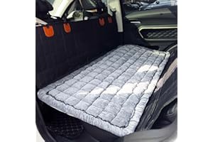 AEEISHOMEREFORM Backseat Pet Bed Mat, Truck Plaid Dog Bed for Car Back Seat, Deluxe Dog Seat Covers, Non-Slip Travel Pet Mat, Fit for Backseat Extenders and Trucks SUVs (Grey, 24.8x54 inch)