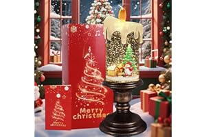 Purplecrystal-Bright Candle Music Light, USB flameless Christmas Candle Light, with 8 Songs, can be Used as Home Decoration f