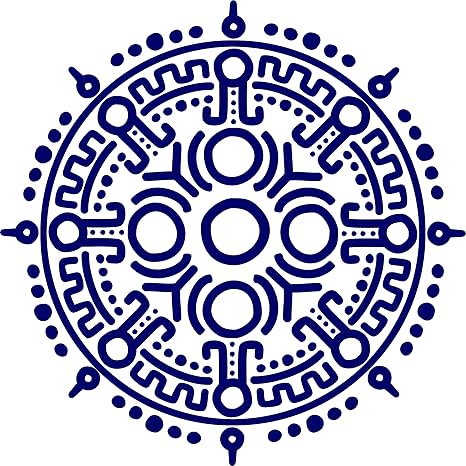 Amazon Com Blue White Ancient Mayan Aztec Design Cartoon Vinyl