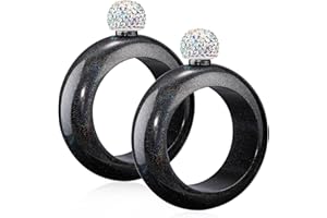 2 Pcs Bracelet Flask for Women 3.5 oz Stainless Steel Flask Bracelet Hip Bottle with Funnel Glitter Coating Bangle Hip Jug wi