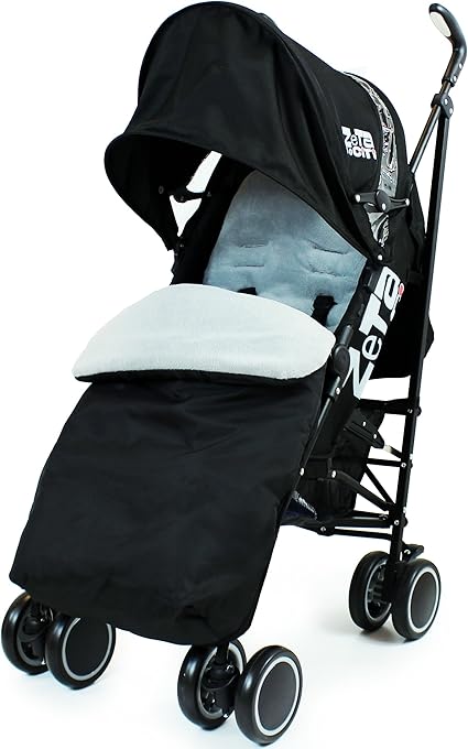 stroller with footmuff and raincover