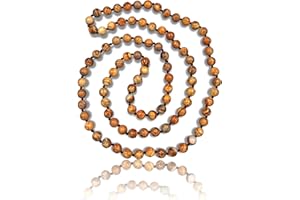 MGR MY GEMS ROCK! 36 Inch 7-8MM Long Polished-Finish Genuine Semi-Precious Stone Endless Infinity Long Beaded Strand Necklace.