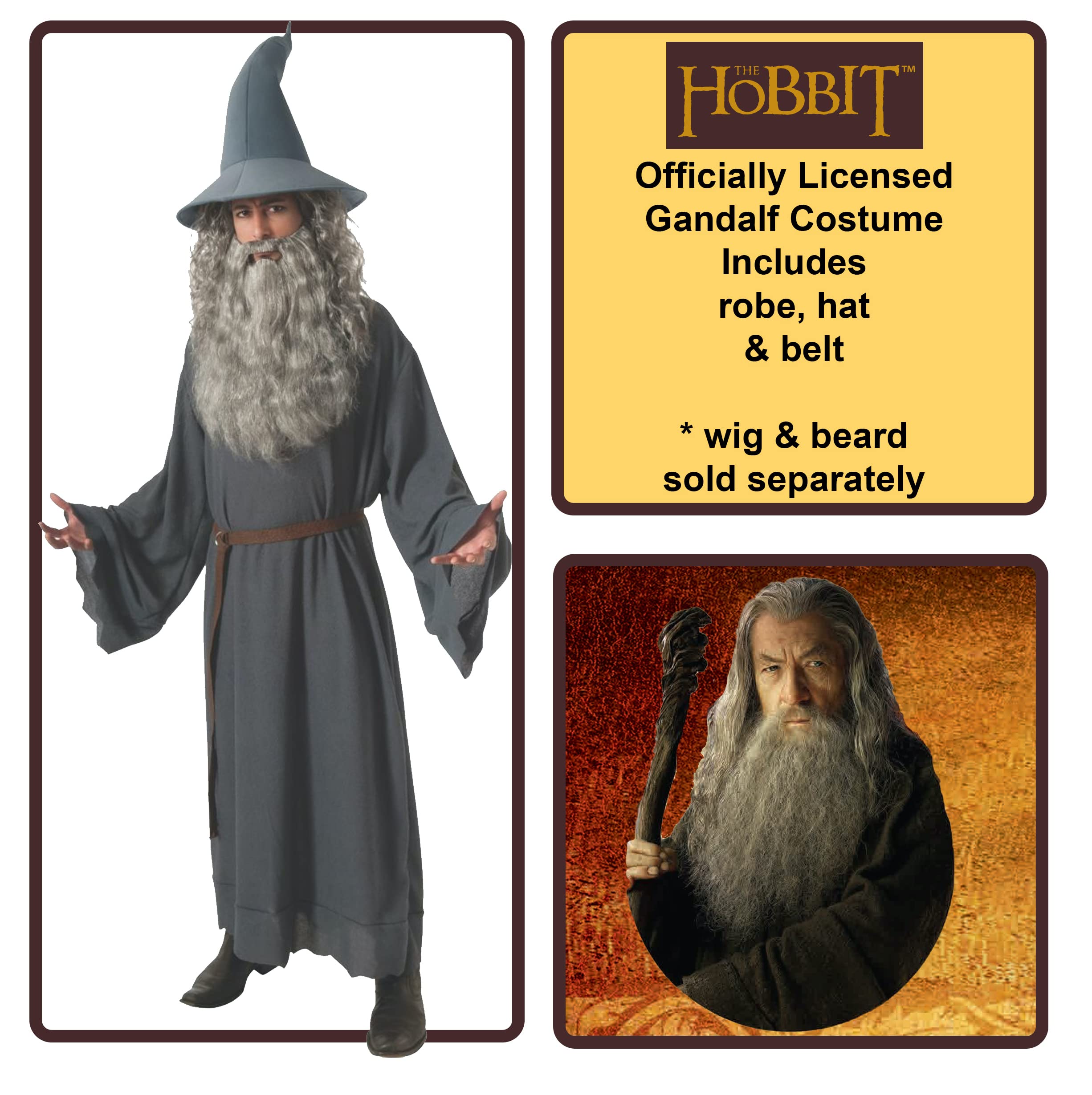 Rubies Lord Of The Rings: Gandalf Costume for Adults, Men's Standard
