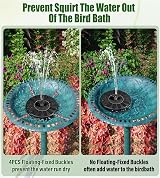 SZMP Solar Fountain Bird Bath 7 Nozzles Glass Panel Garden Pond Pump view 5