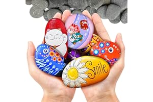 SUPEASY 50 PCS Rocks for Painting, 1.6-2.8 Inches Natural River Stones for Crafts, Flat Smooth Pebbles for Art, Mandala, Kindness, DIY, Garden Decoration, Rock Painting Kit for Kids & Adults