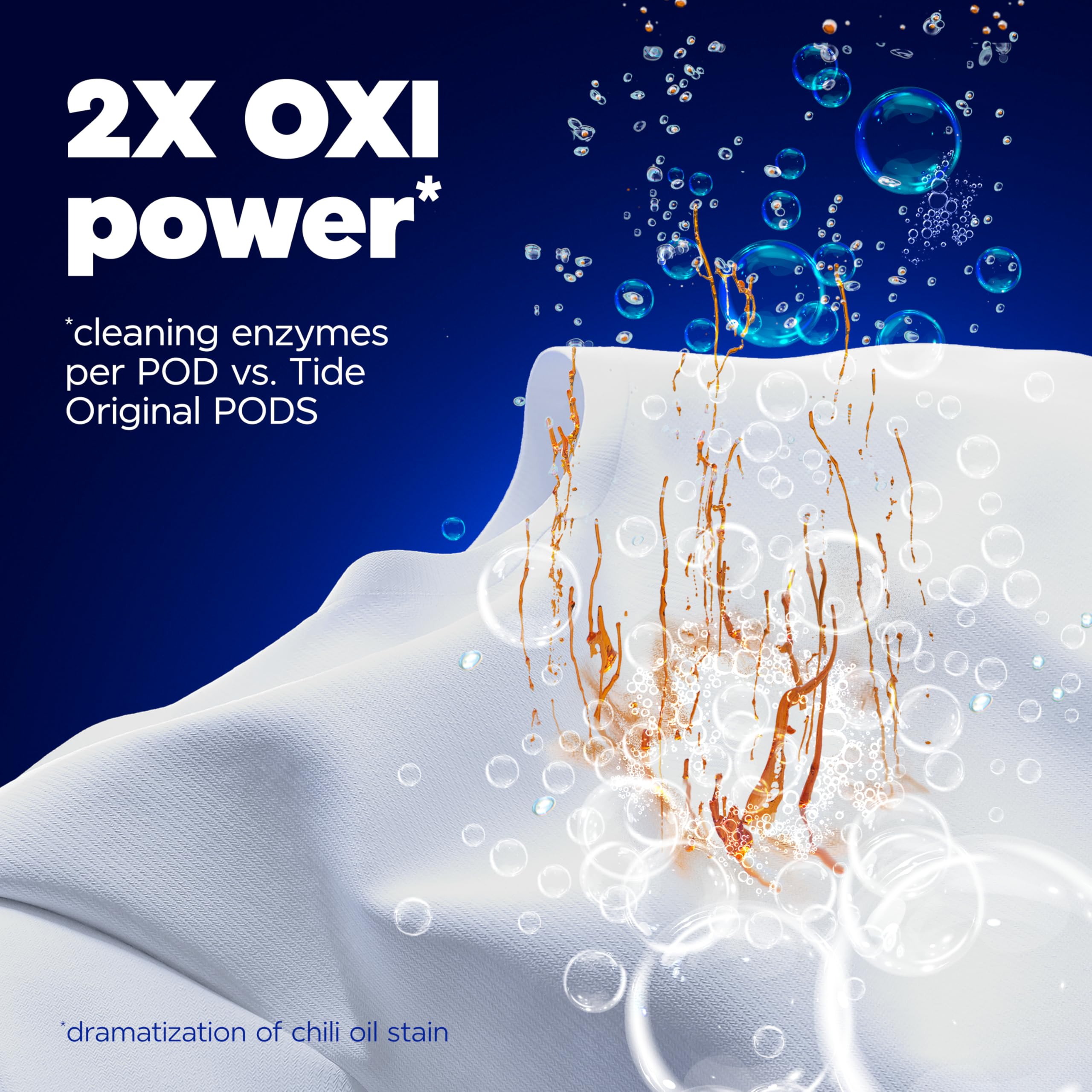 Tide Oxi Boost Power PODS Laundry Detergent Pods, 45 Count, HE Compatible, Stain Remover Plus Oxi Power, Removes Tough Set-In Stains
