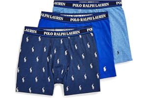 POLO RALPH LAUREN Men's Stretch Classic Fit Boxer Briefs, Trunks & Long Leg Boxer Briefs Available, 3 Pack