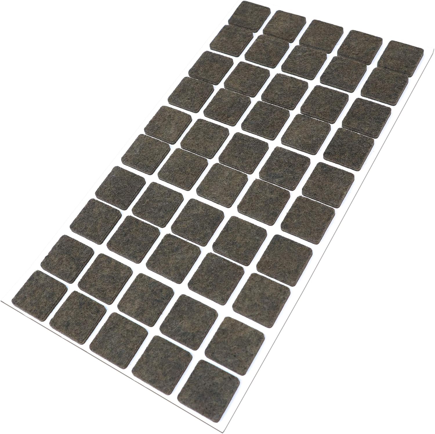 Adsamm® / 50 x self-adhesive felt pads/Brown / 0.79x0.79'' (20x20 mm) / square / 0.138'' / 3.5 mm thick stick-on furniture felt glides/Furniture & Chair Glides