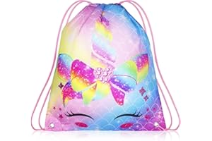 RLGPBON Drawstring Backpack for Kids Girls and Boy,Girls Gym Dance Bag,Sports Gym Bag for Girls Kids Waterproof Swimming Beach Sackpack