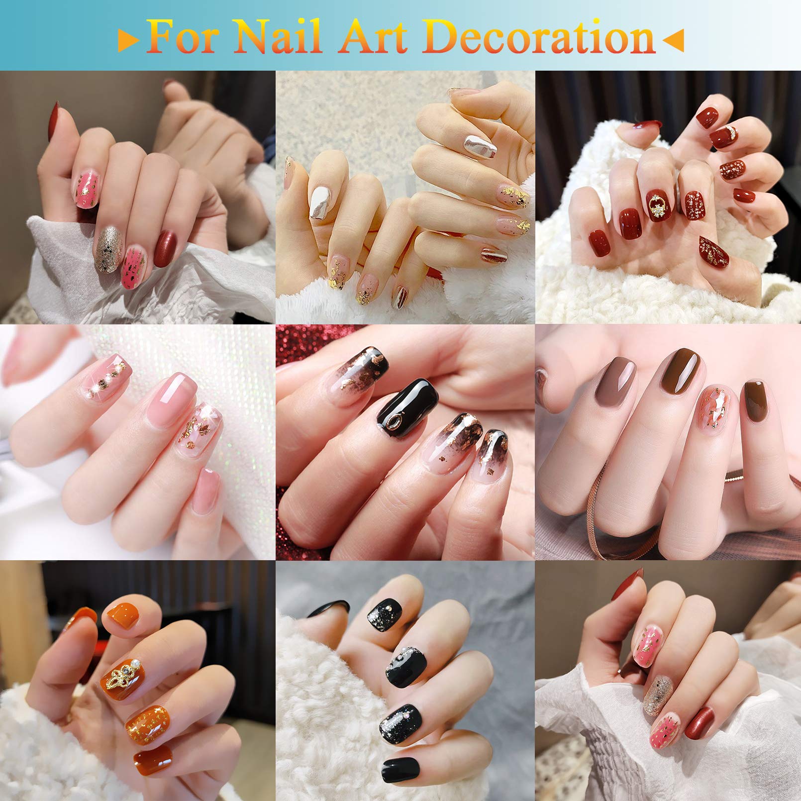 Gold Foil Flakes with Tweezers and Brush, 3 Colors Imitation Gold Foil Flakes Metallic Leaf for Nail Art, Painting, Crafts and Resin Jewelry Making (3color-9g)