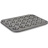 husMait Premium Quality Mini-Muffin Pan, Baking Sheet, and Cooling Rack. For Baking Mini Cupcakes, Muffins, Bite Size Tarts, Cookies. Non-Stick, Dishwasher Safe, Oven Safe (Muffin Pan)