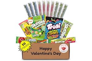 Hangry Kit 'Happy Valentine's Day' Sour Candy Kit - 16-Piece Variety Pack with all Your Favorite Sour Candy Classics in a Themed Gift Box