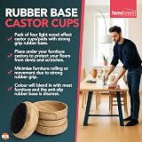 SOL 4 Pack Rubber Base Castor Cups Furniture Floor Protectors view 6