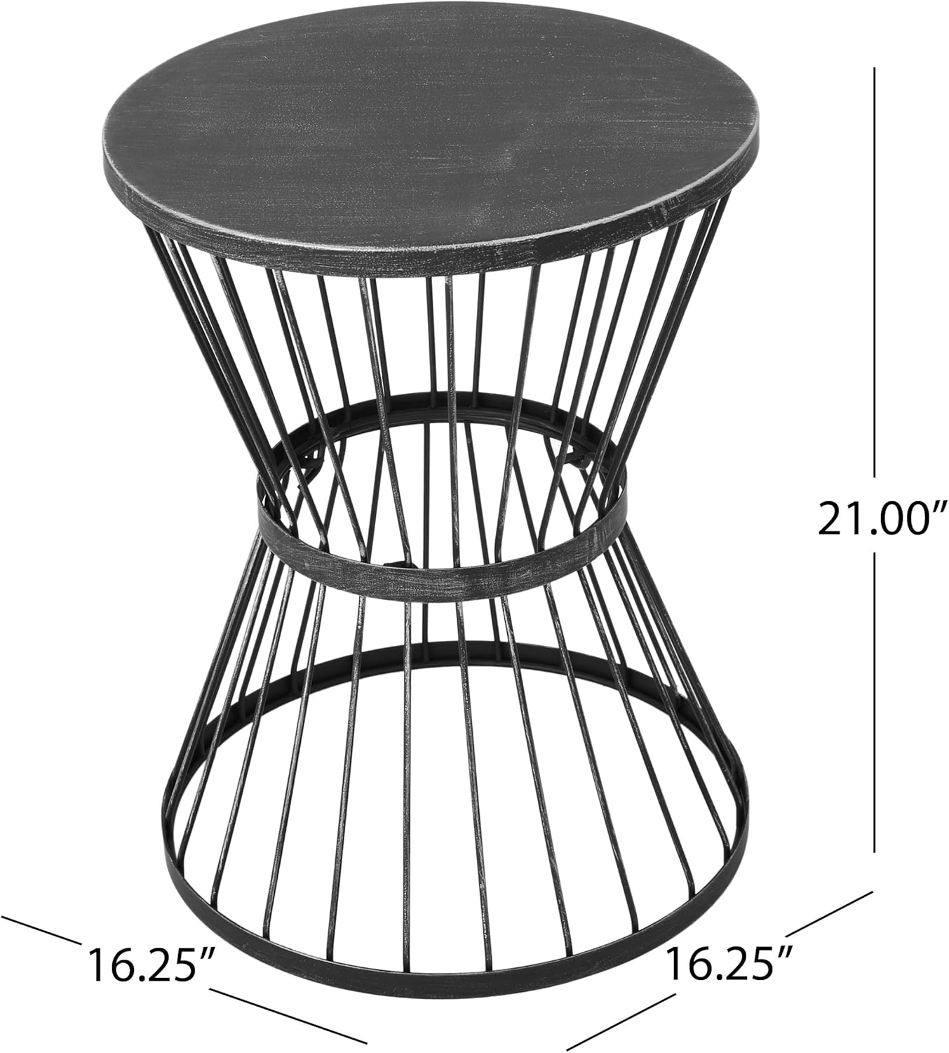Christopher Knight Home Lassen Outdoor 16" Iron Side Table, Matte Black : Garden & Outdoor
