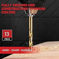 AIMLENTOOL 13PC 1/4" Titanium Coated Twist Hex