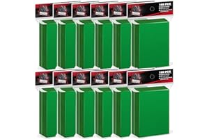 VKSHOP 1200Pcs Matte Soft Card Sleeves for Standard Cards,Toploader for Trading Card Sleeves，Plastic Card Sleeves for Baseball, Football, Mtg, Sports Cards (Green 66 * 91mm)