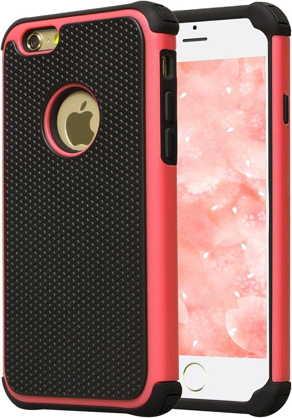 AGRIGLE Shock-Absorption Anti-Scratch Heavy Duty Dual Layer Protective Case Compatible iPhone 6 Plus / 6s Plus 5.5 in (Black Red)