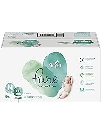 Pampers Pure Disposable Baby Diapers, Hypoallergenic and Fragrance Free Protection, Newborn Size N (< 10 lb), 68 Count, Super