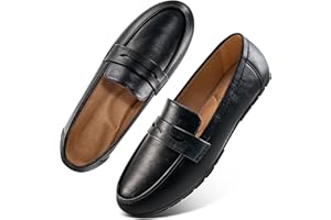 Ecetana Women Loafers Comfortable Shoes Casual Slip on Penny Moccasins Flats for Walking Driving Business