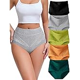 MISSWHO High Waisted Cotton Women Underwear Tagless Soft Full Coverage Briefs Ladies Panties (Regular, Plus Size)