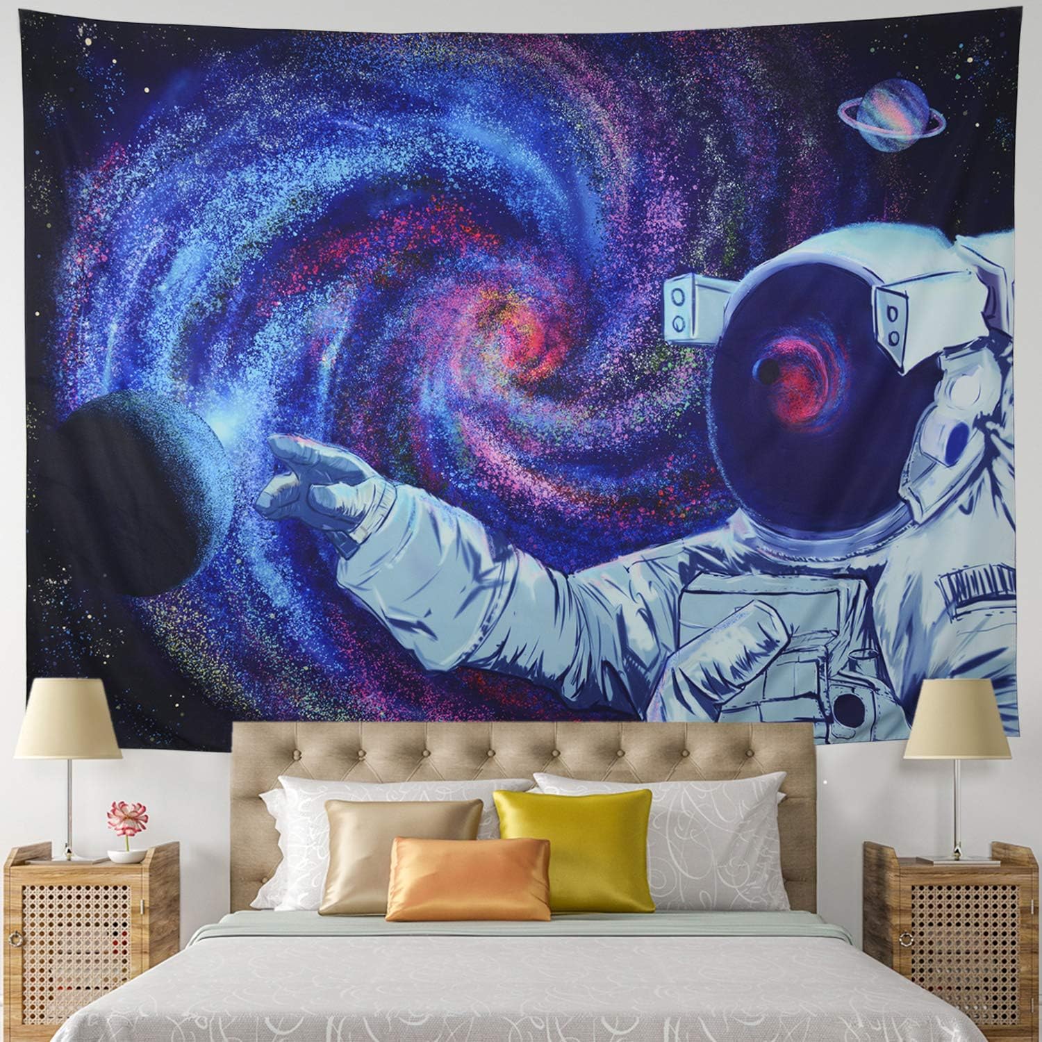 Amazon Com Leofanger Astronaut Tapestry Galaxy Tapestry Space Tapestry Planet Tapestry Psychedelic Tapestry Mysterious Starry Sky Tapestry Wall Hanging For Bedroom Living Room Dorm 59 1 X51 2 Everything Else