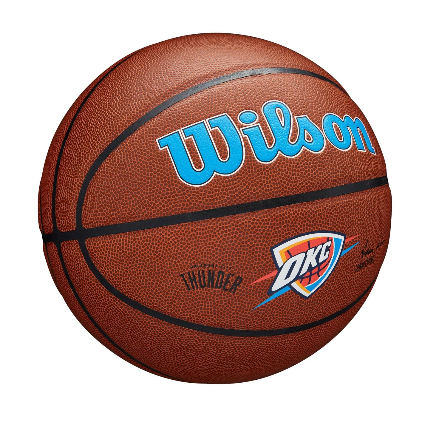 Wilson Basketball, Team Alliance Model, OKLAHOMA CITY THUNDER, Indoor/Outdoor, Mixed Leather, Size: 7 — image 1