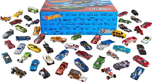 HOT WHEELS TOY CARS & TRUCKS, 50-PACK OF 1:64 SCALE VEHICLES, INDIVIDUALLY PACKAGED (STYLES MAY VARY)
