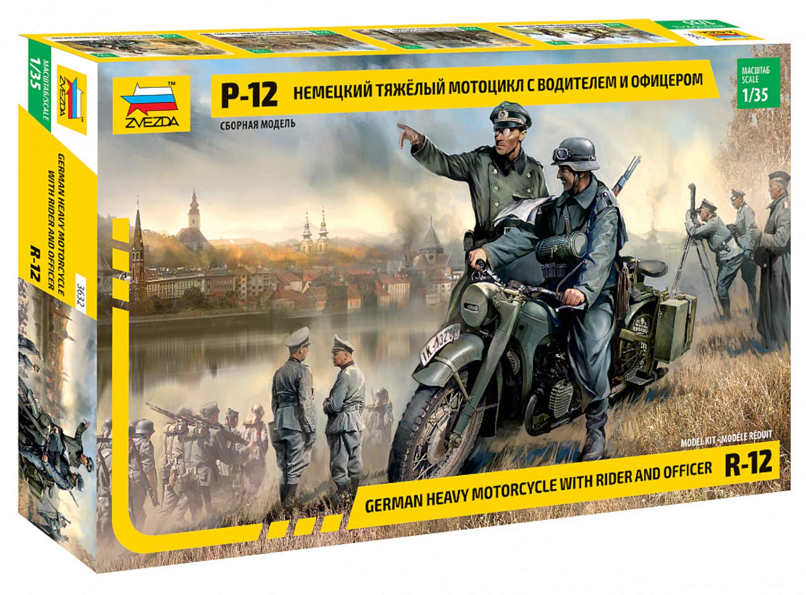 Zvezda The Hobby Company Z3632 500783632-1:35 WWII German Krad R12 with Crew (2)