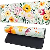 Vanzard Floral Desk Mat,Cute Large Mouse Pad for Desk, Flower Computer Mousepad with Non-Slip Rubber Base,Girly Keyboard Mouse Pad for Work, Game, Office, Home,31.5 x 11.8 Inch