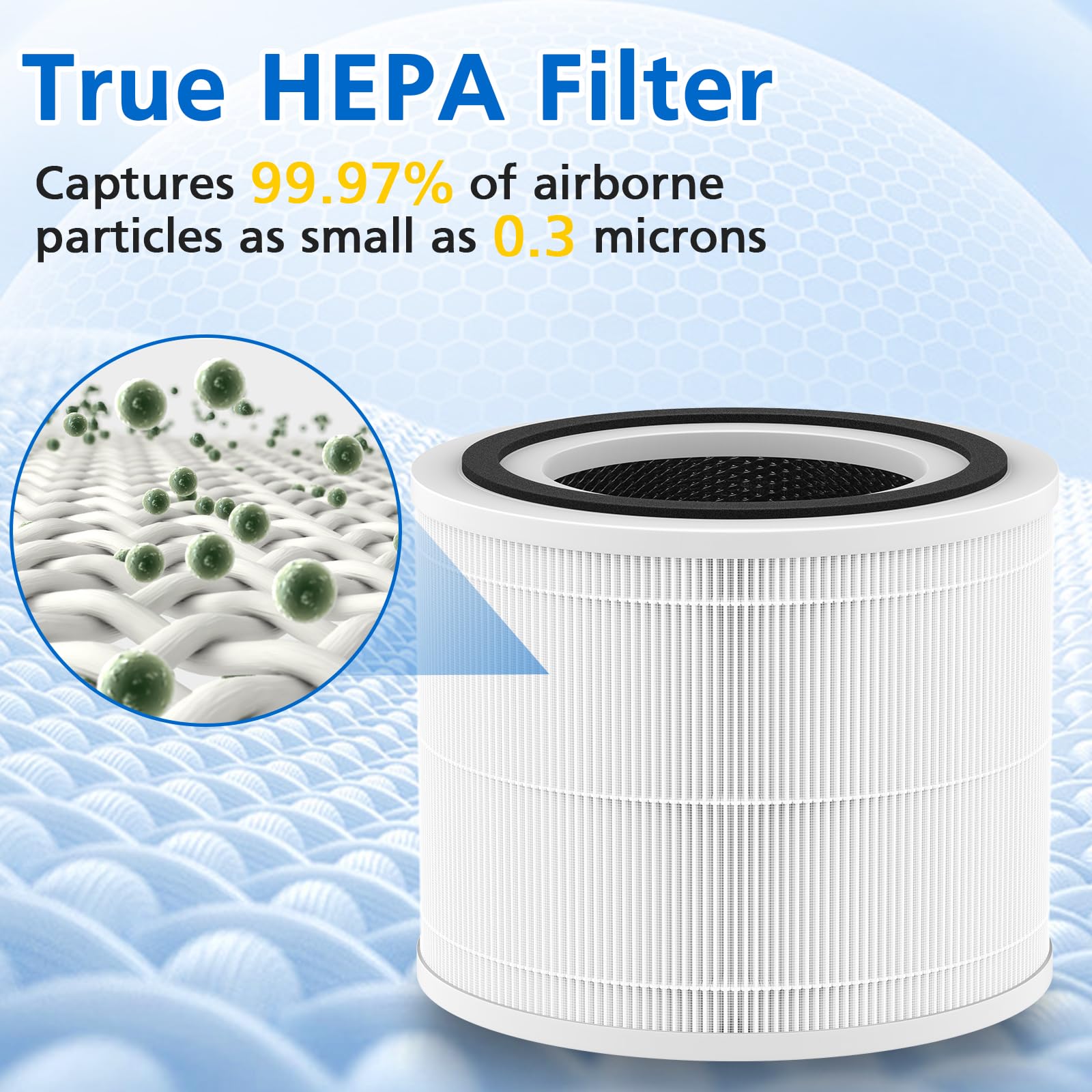 True HP 14 Replacement Filter Compatible with Puro 240 Air Purifier, 3-in-1 True 14 HEPA Filter Replacement with Activated Carbon, 4 Pack