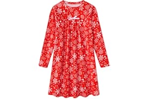 Funnycokid Girls Nightgown Long Sleeve Pajamas for Kids 5-12 Years
