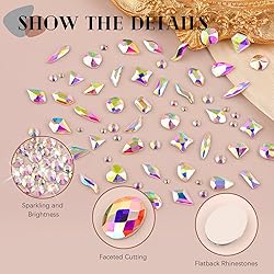 1680Pcs AB Glass Nail Rhinestones 180Pcs Multi